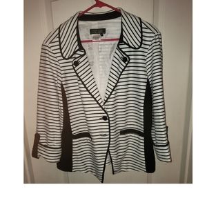 Black and white striped blazer size XL by City Girl